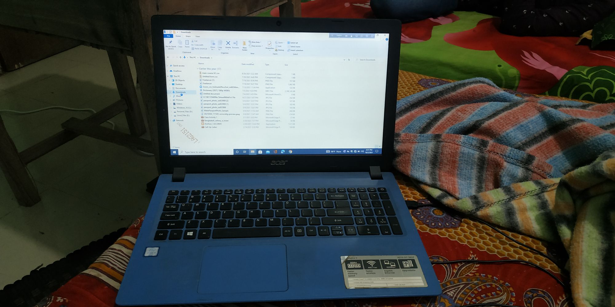 Acer Laptop, Core i3 6th generation